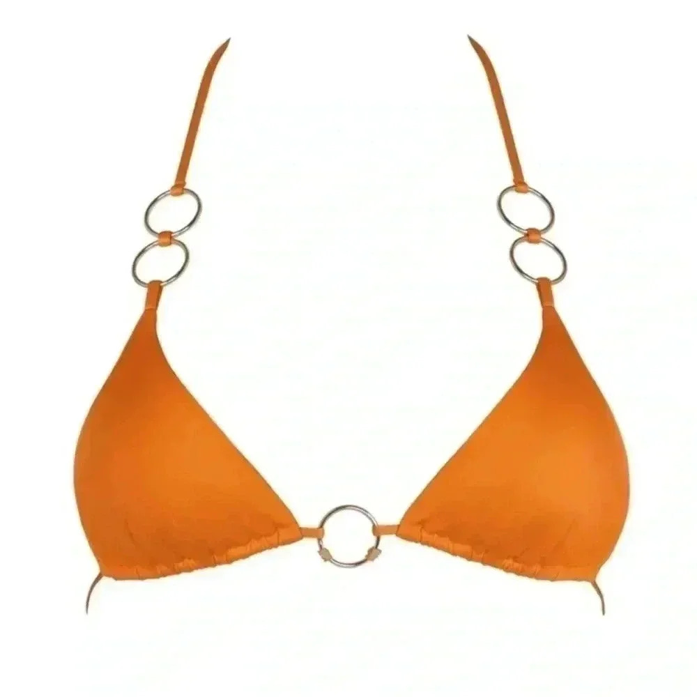Monica Hansen Beachwear "Icon" Top with Rings - Pink | Large